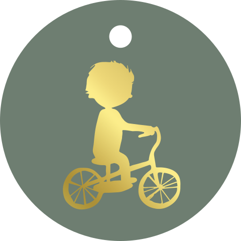 Doopsuiker label rond goudfolie | 16 stuks